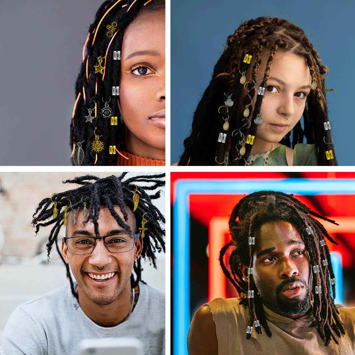 220Pcs Hair Beads Jewelry Braid Accessories Hair Clips Dreadlocks Braiding Accessories Braid Cuffs Metal Hair Coils Rings Women Braid Butterfly Hair Jewelry Gold Hair Jewels Pendants Charms Decoration