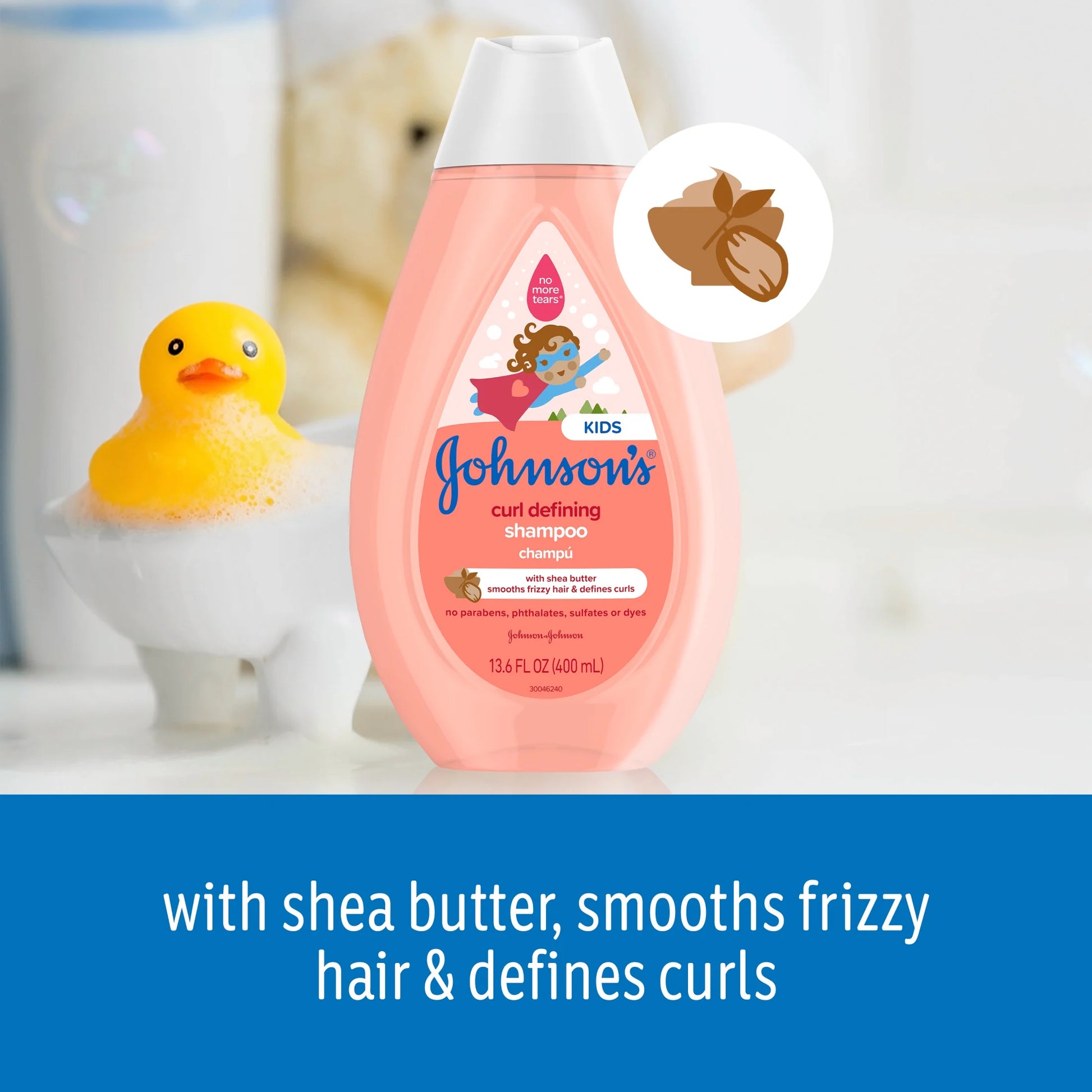 Kids Curl Defining Shampoo with Shea Butter, Tear Free Hair Products for Curly Hair, 13.6 Oz