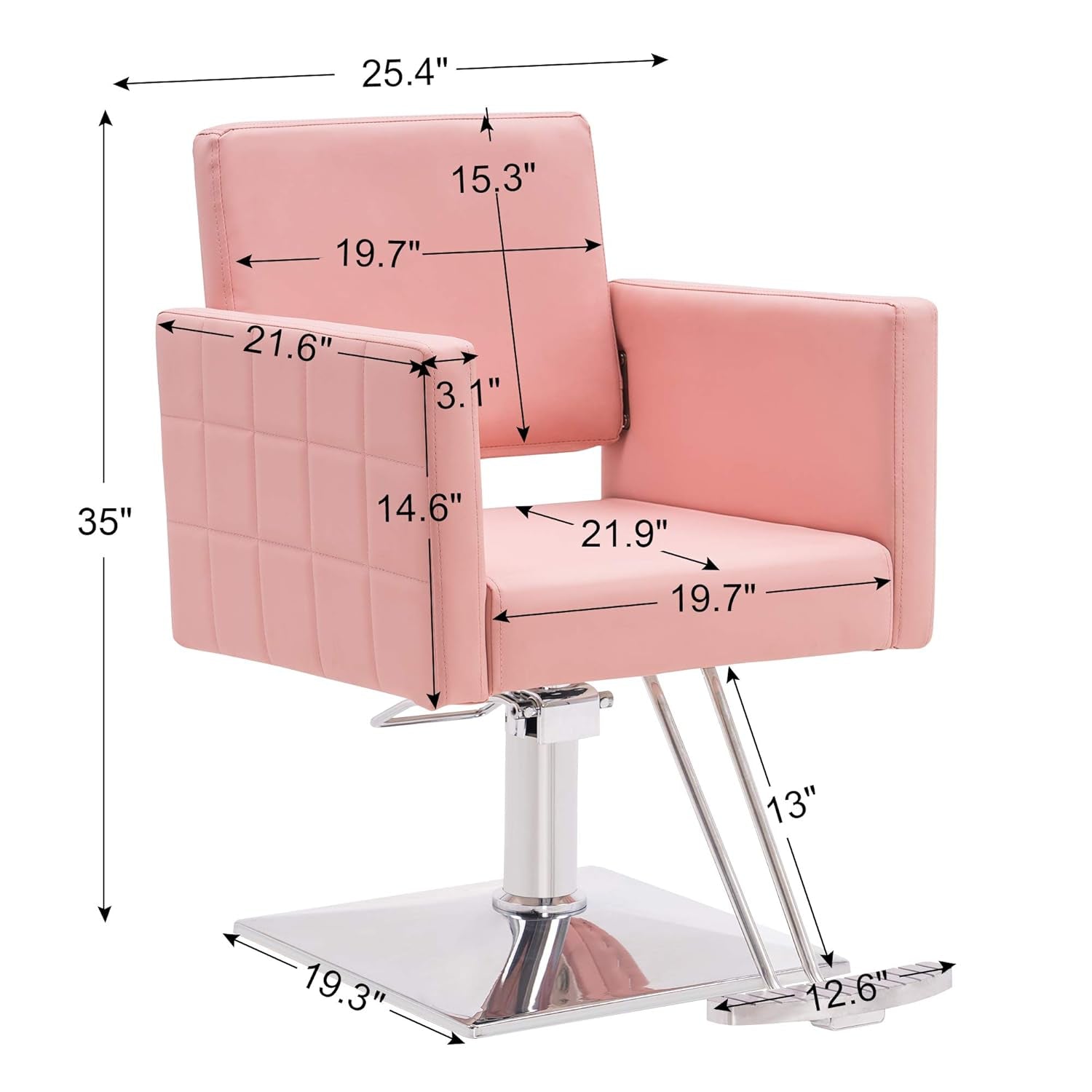 Salon Chair for Hair Stylist,Hydraulic Barber Styling Chair, Beauty Spa Equipment 8821 (Pink)