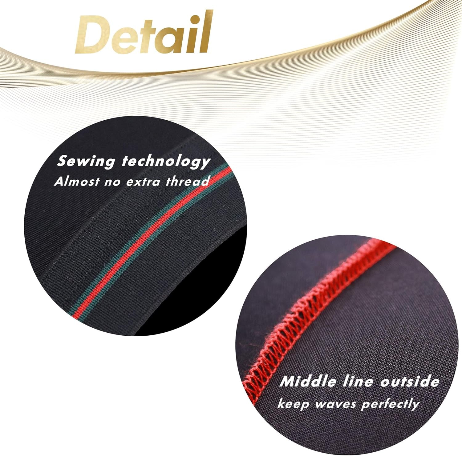 Wave Cap for 360 Waves, Breathable Compression Stocking Cap for Men, Elastic Hair Protector for Sleeping (2 Pack)