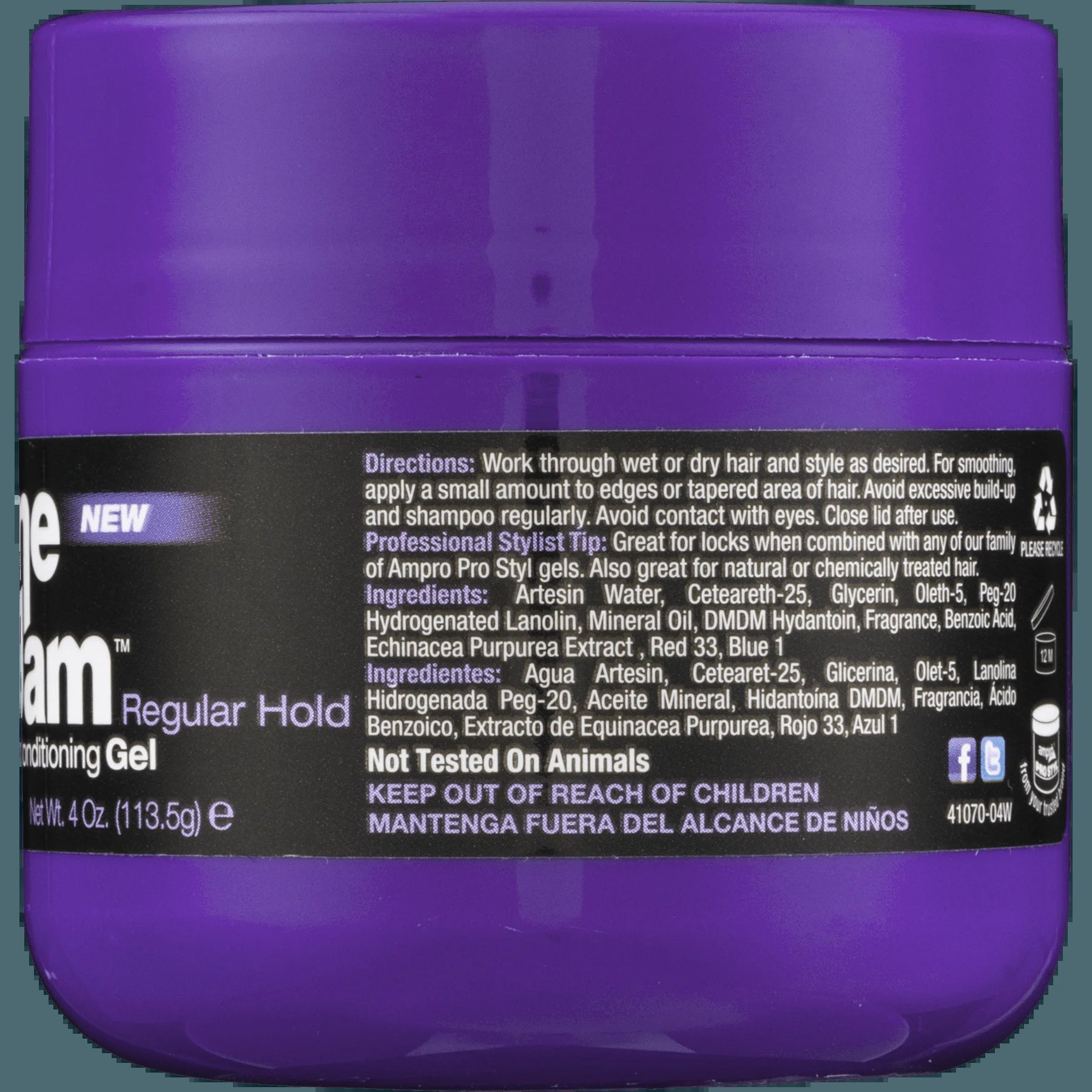 Shine N Jam Nourishing Moisturizing Jar Hair Styling Gel, 4 Oz., Unisex