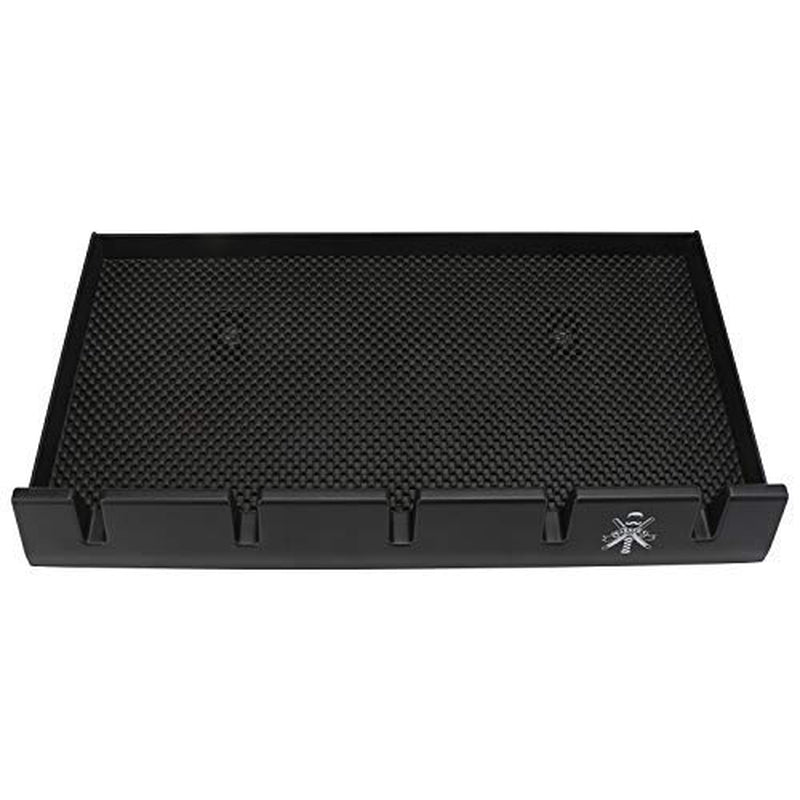 Barber Clipper Tray, Holder and Rack, Anti-Slip Black Salon Organizer, Razor Case, 5 Notches Professional Hair Trimmer Holder, Hairdresser Stylist Barbers Tools Box