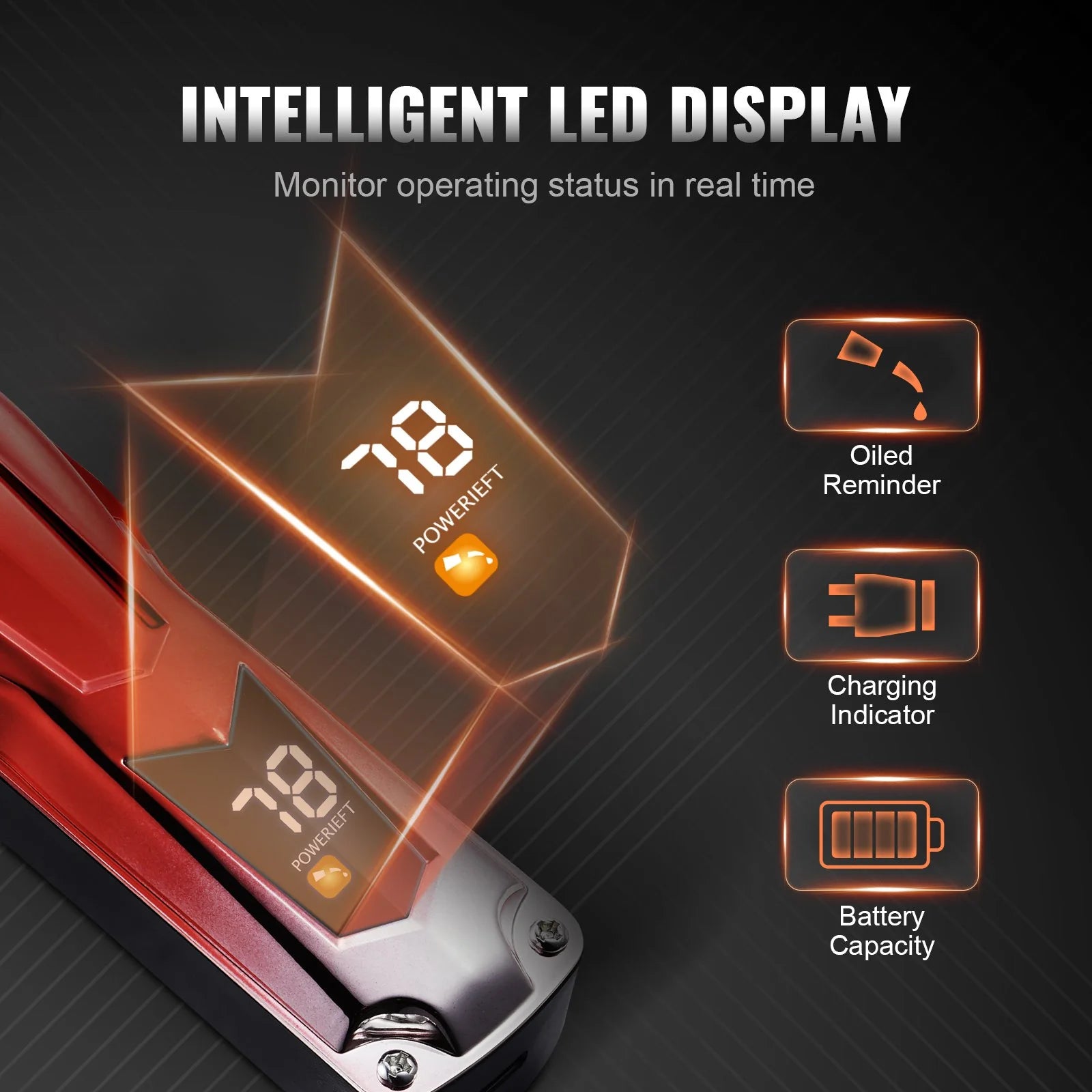 VEVOR Professional Hair Clipper Men'S Barber Clipper 6800RPM with LCD Display