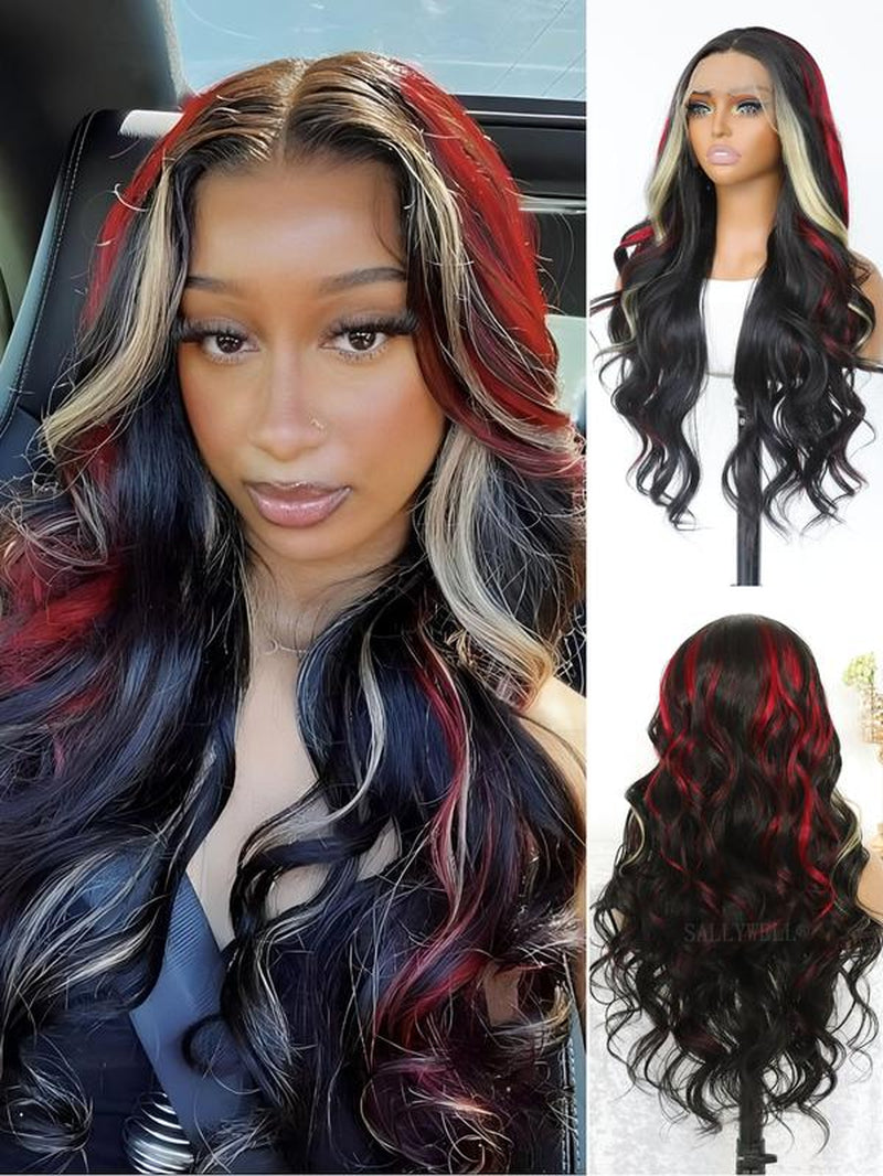 28 Inch Lace Front Wigs for Women, Gorgeous Fluffy Wigs without Bangs, Synthetic Lace Front Wigs for Party, Daily Use