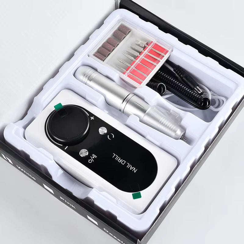 45000 RPM Rechargeable Electric Nail Drill Machine Nail Mill Cutter Sets with Nail Drill Bits Portable Nail Salon Nail Files Kit