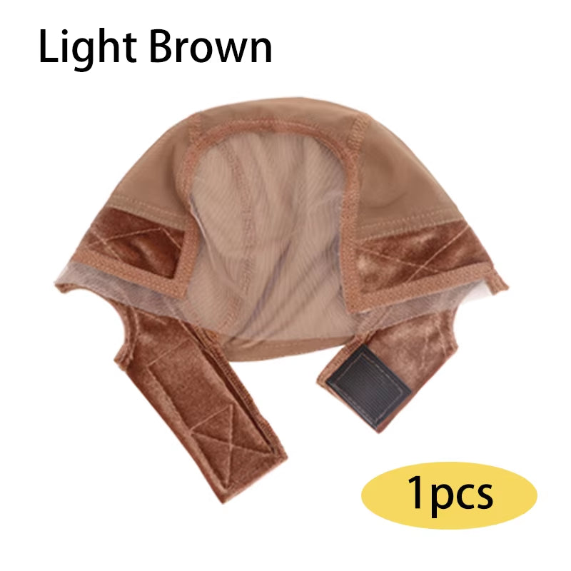 Female Headband Wig Cap Hd Lace Wig Cap for Wig Making U Part Wig Caps with Adjustable Velvet Wig Grip to Wear Wig Nude Hair Net