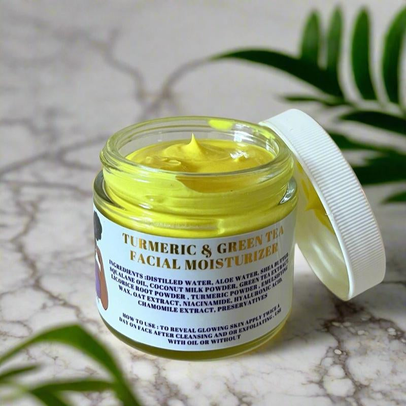 Turmeric Moisturizer and Oil Facial Set with Snow Mushroom and Ceramides for Hydrated and Nourished Skin - Moisture Care Products Moisturizer and Oil Skincare