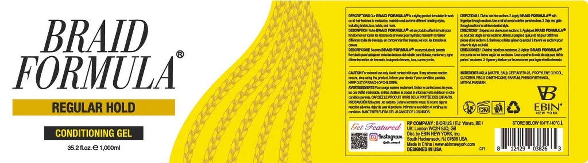 Braid Formula, Conditioning Gel, Regular Hold 35.2Oz