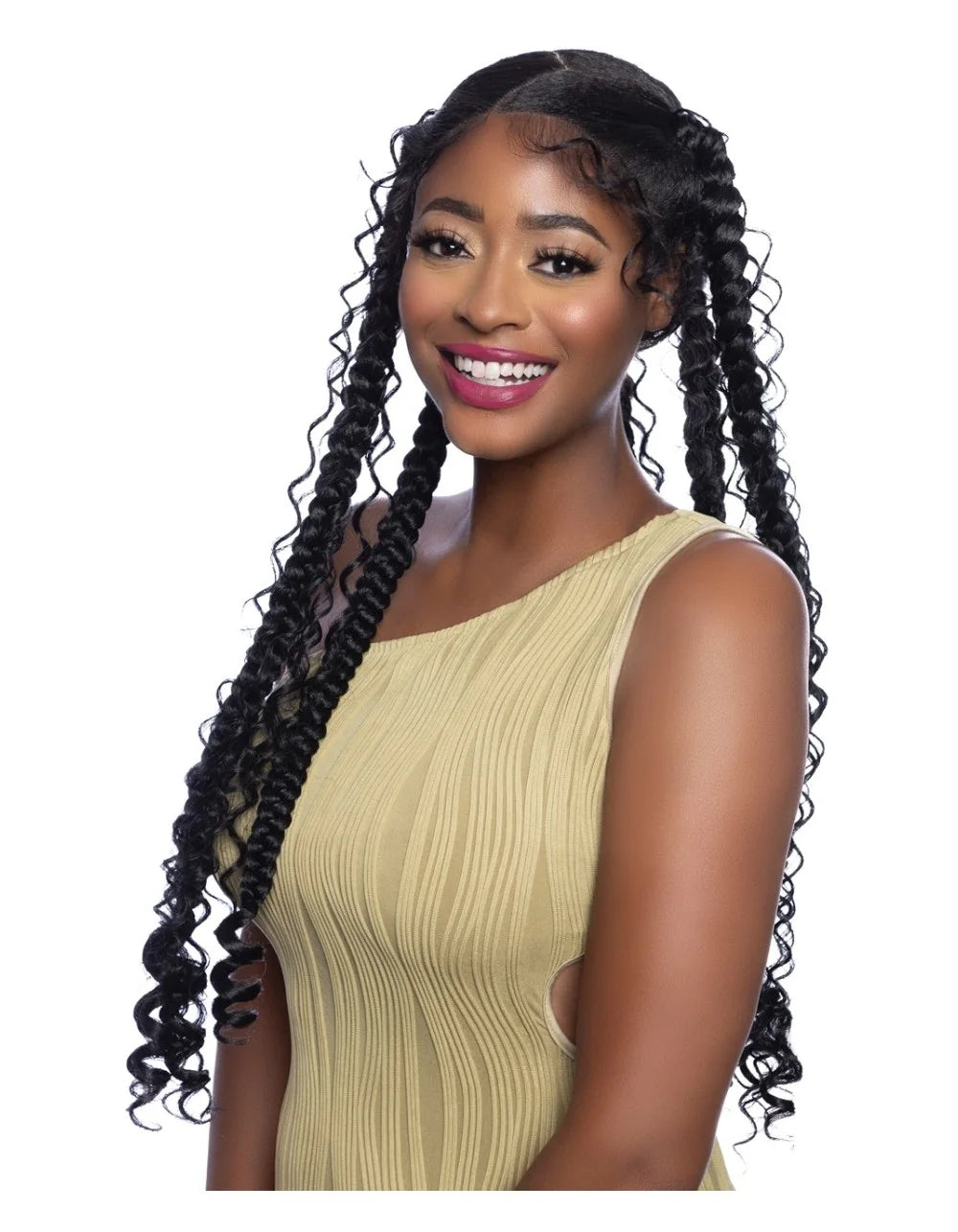 Mega Brazilian Human Hair Blend Micro Braiding Hair Extension - WATER BULK 24" (613)