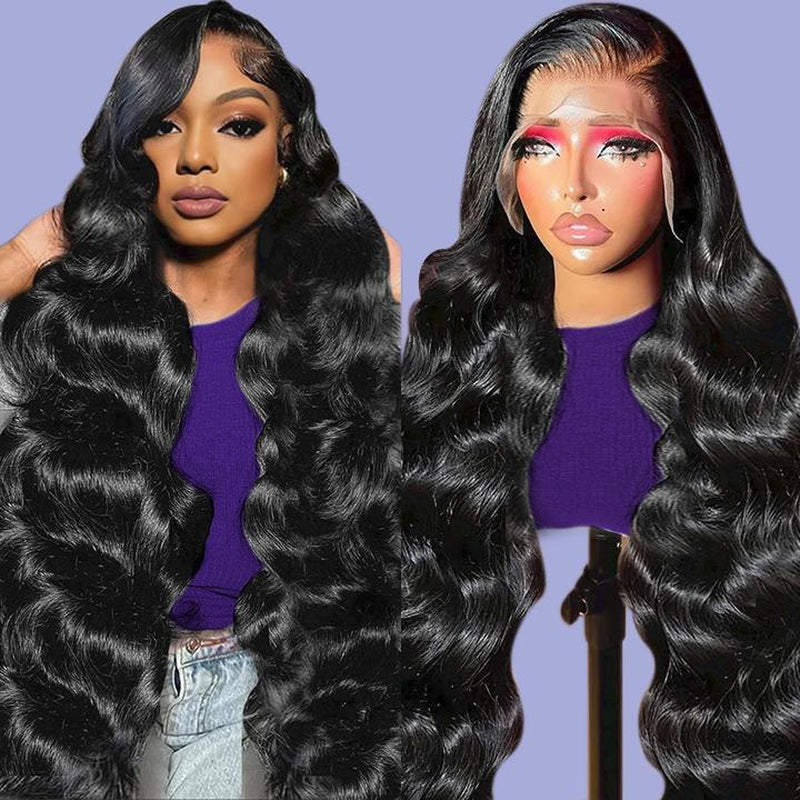 Body Wave Lace Front Wigs Human Hair 13X4 HD Transparent Lace Frontal Wig 180% Density Glueless Frontal Wigs for Black Women Pre Plucked with Baby Hair