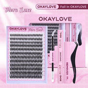 OKAYLOVE Lash Clusters Kit with Long-Lasting Lash Bond and Seal,Tweezers and Remover for DIY Eyelash at Home for Natural Makeup