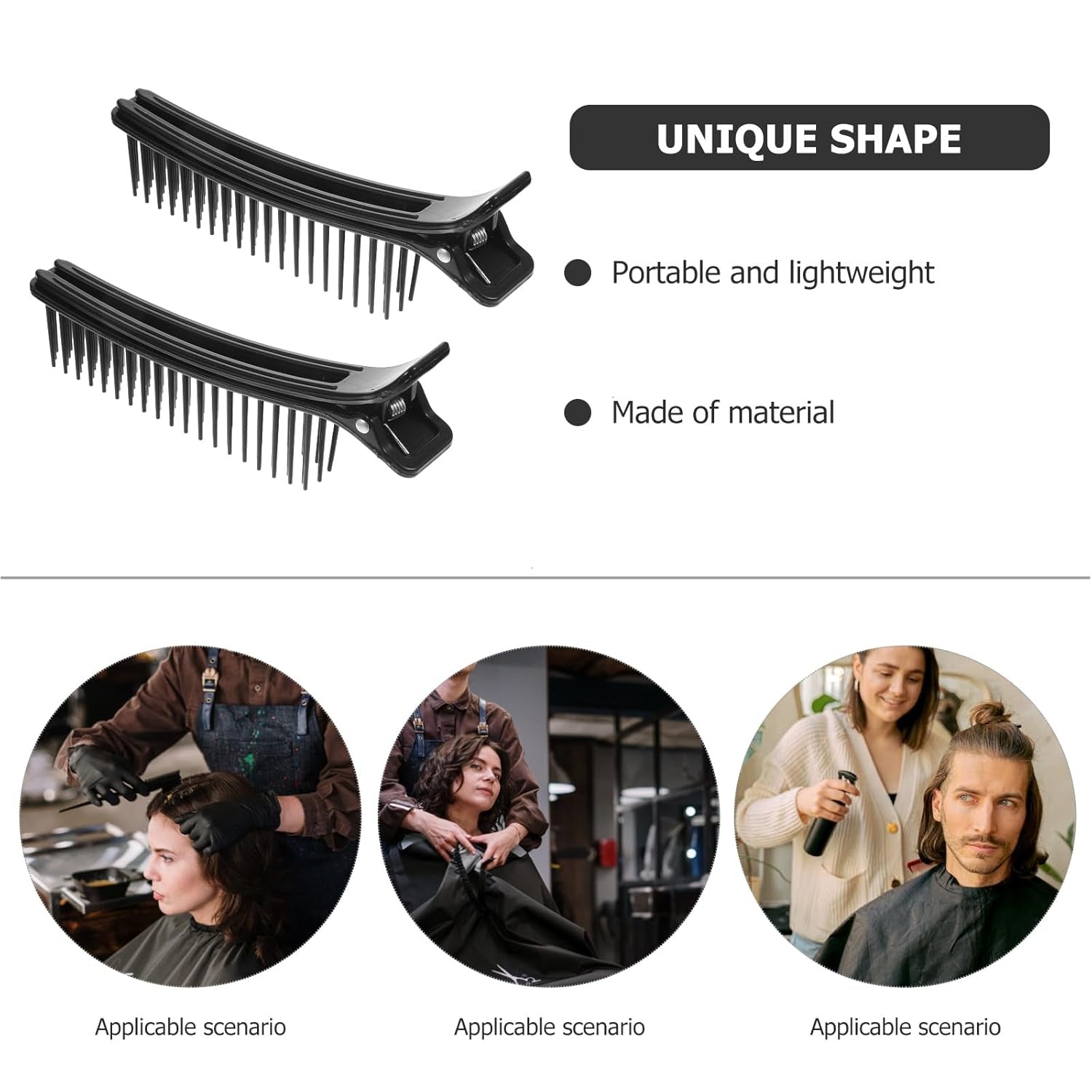 2Pcs Hair Stylist Nonslip Hair Clips Comb for Professional Salon Sectioning Haircuts Dying Hair DIY Accessories