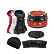 Wave Hair Control Pomade and Styling Set, 3.5 Oz, with Durag, Wave Brush, and Palm Brush