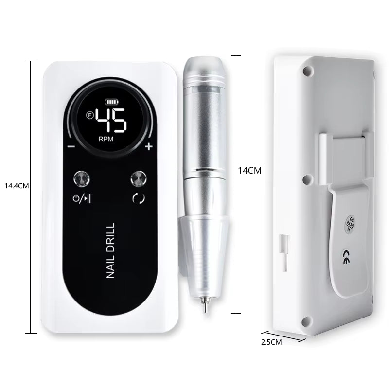 45000 RPM Rechargeable Electric Nail Drill Machine Nail Mill Cutter Sets with Nail Drill Bits Portable Nail Salon Nail Files Kit