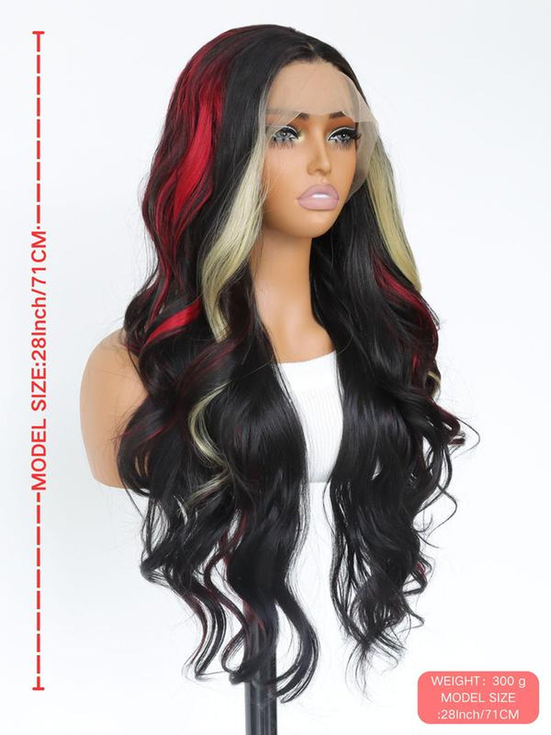 28 Inch Lace Front Wigs for Women, Gorgeous Fluffy Wigs without Bangs, Synthetic Lace Front Wigs for Party, Daily Use
