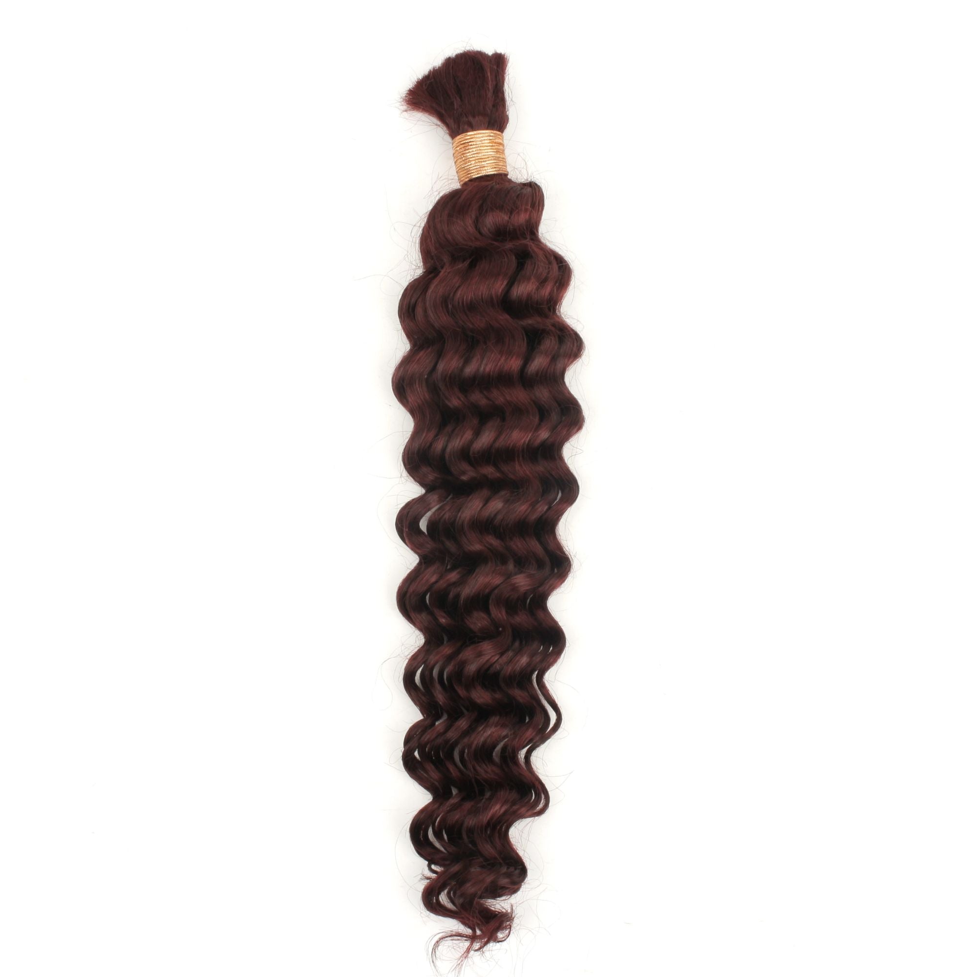 Burgundy Deep Wave Bulk Human Hair Extensions