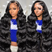 30 Inch Body Wave Lace Front Wigs Human Hair 200 Density 13X6 Hd Transparent Front Wigs Human Hair Pre Plucked Frontal Wigs Human Hair Glueless Wigs Body Wave Wigs Human Hair for Women Natural Black