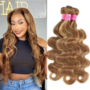 Body Wave Human Hair Bundles 100% Unprocessed Virgin Brazilian Remy Hair Bundles Highlight Human Hair Bundles Deals Weave Bundles For Black Women