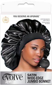 Jumbo Satin Bonnet, Black