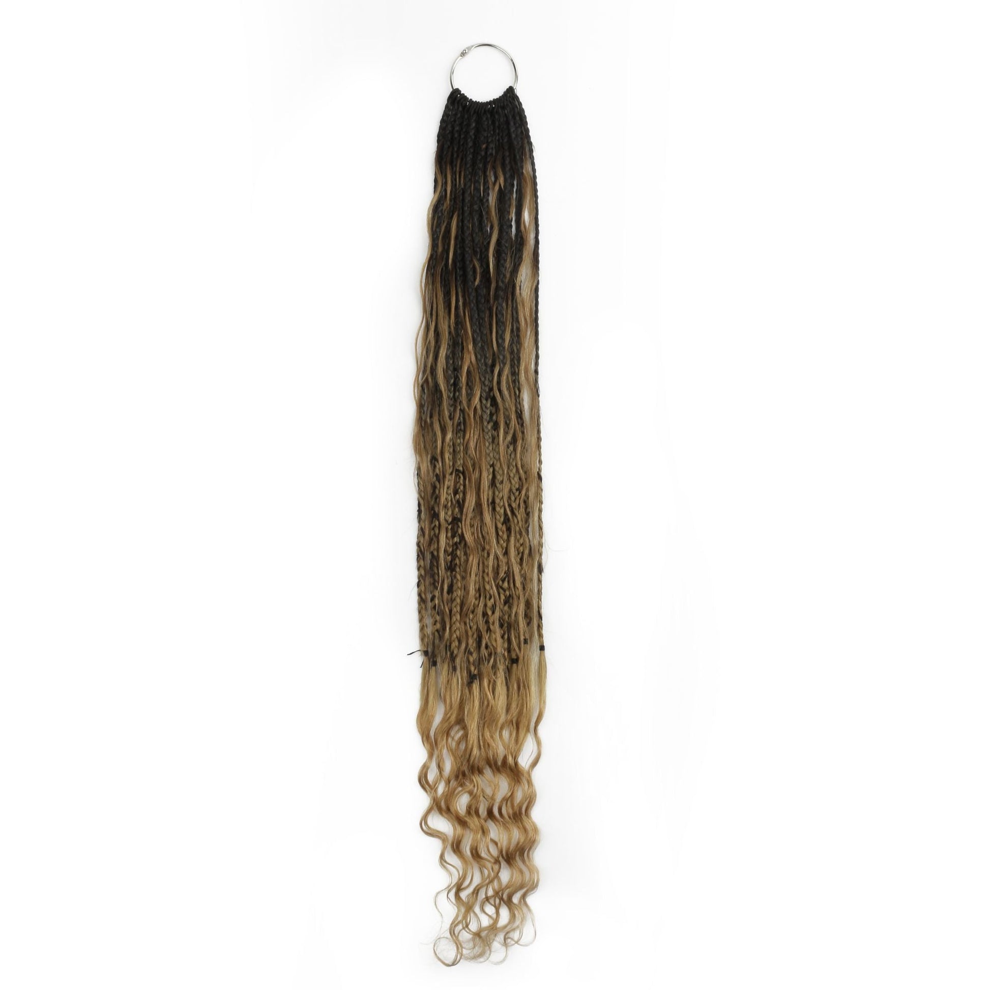 Honey Blonde Ombre Deep Wave Boho Braids with Human Hair Blend