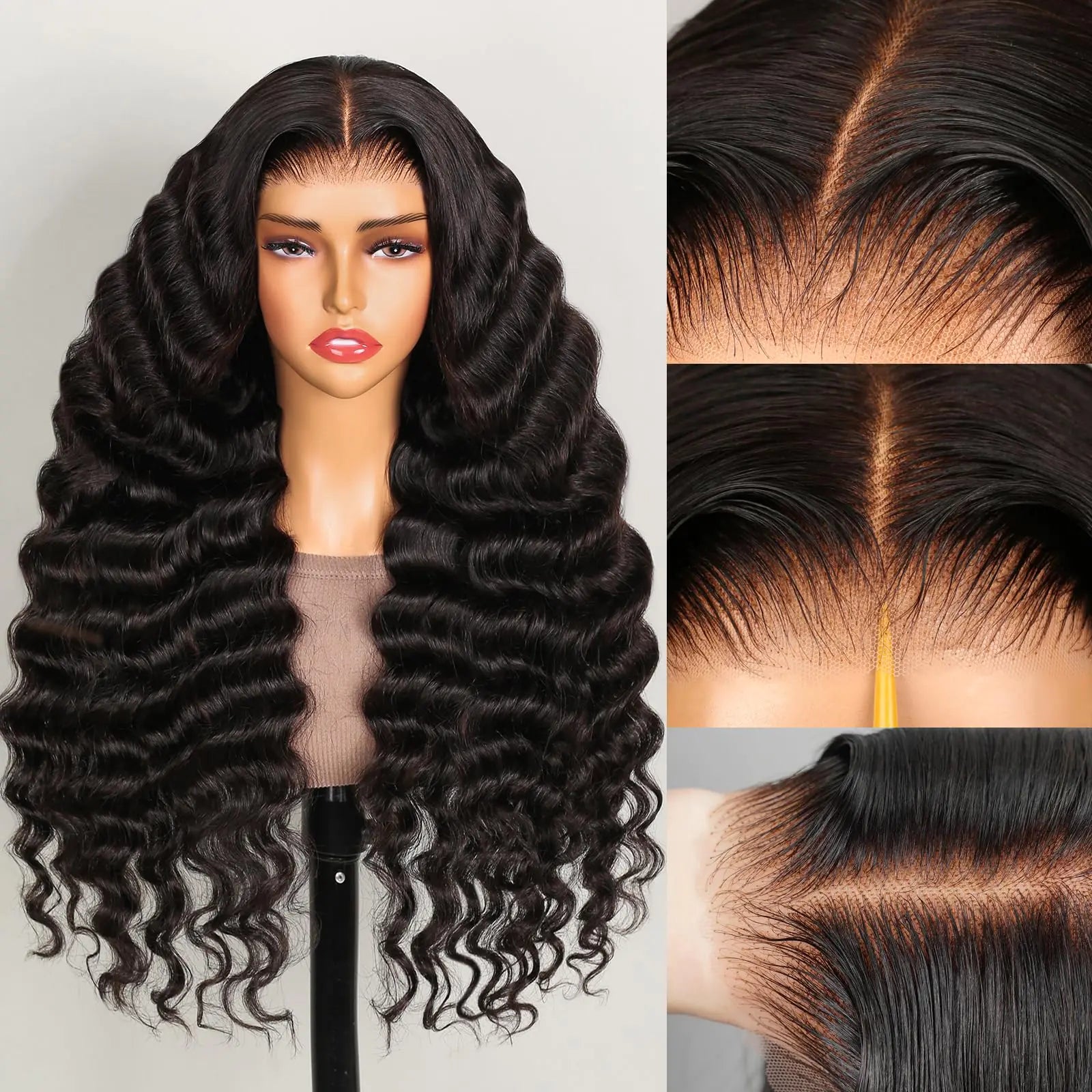 Megalook hair Glueless Wig Loose Deep Wave Lace Front Wigs Human Hair 12A Glueless Wigs Human Hair Pre Plucked Pre Cut 6x5 Closure Wigs Human Hair Pre Bleached Loose Wave Wig 20 Inch