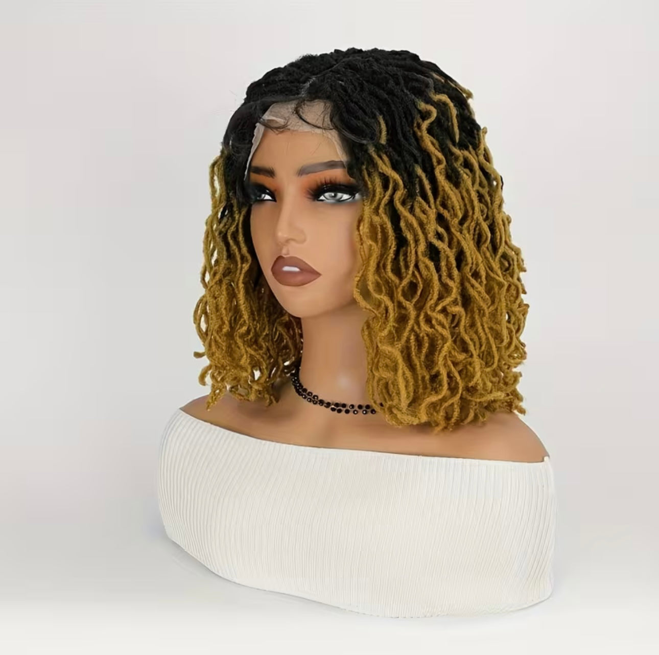 12 Inch Full Lace Dreadlock Wig - Afro Curly Synthetic Locs (Copy)