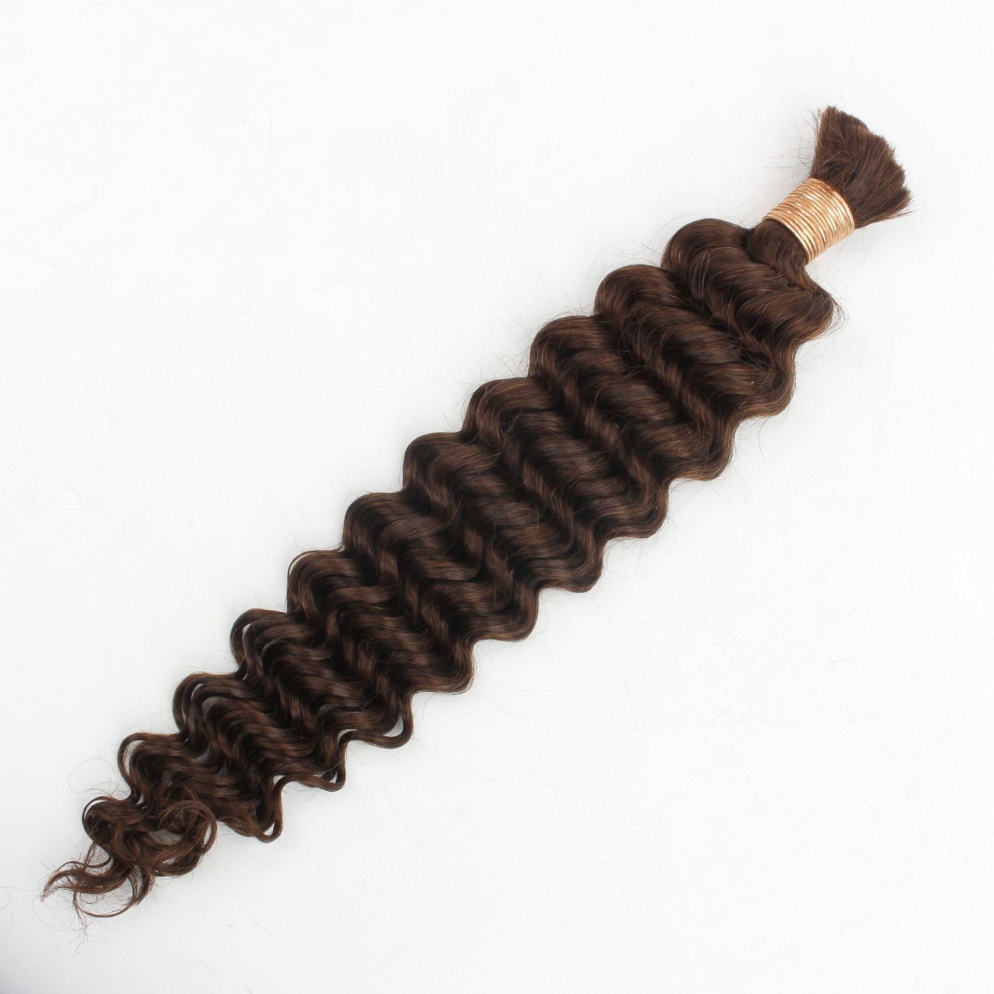 Medium Brown Deep Wave Bulk Human Hair Extensions