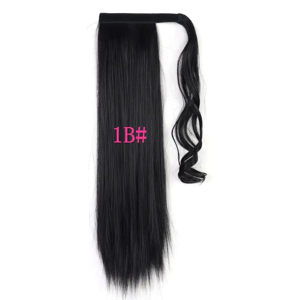 Heat Resistant Clip-In Long Straight Ponytail Extension