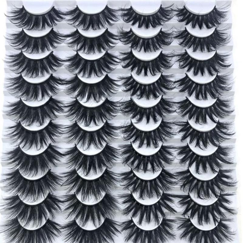 20 Pairs of Natural Mixed Ultra-Long 3D Fake Eyelashes Makeup Set - Cosmetic, Eyelash Extension Eyelashes Extensions