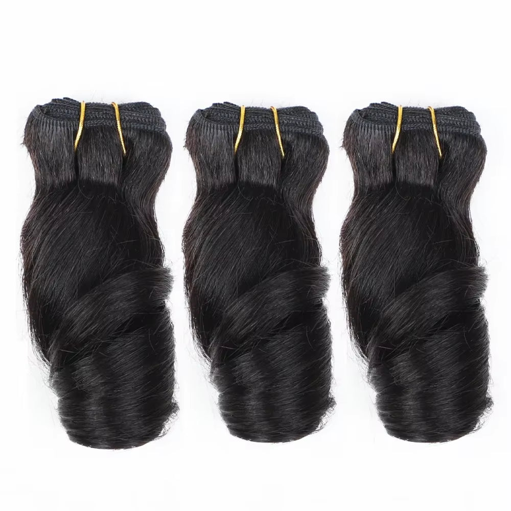 3Pcs Loose Wave Short Curly Hair Bundles Brazilian Hair Weave Bundles 100% Human Hair Bundles Hair Extension Human Hair Bundles