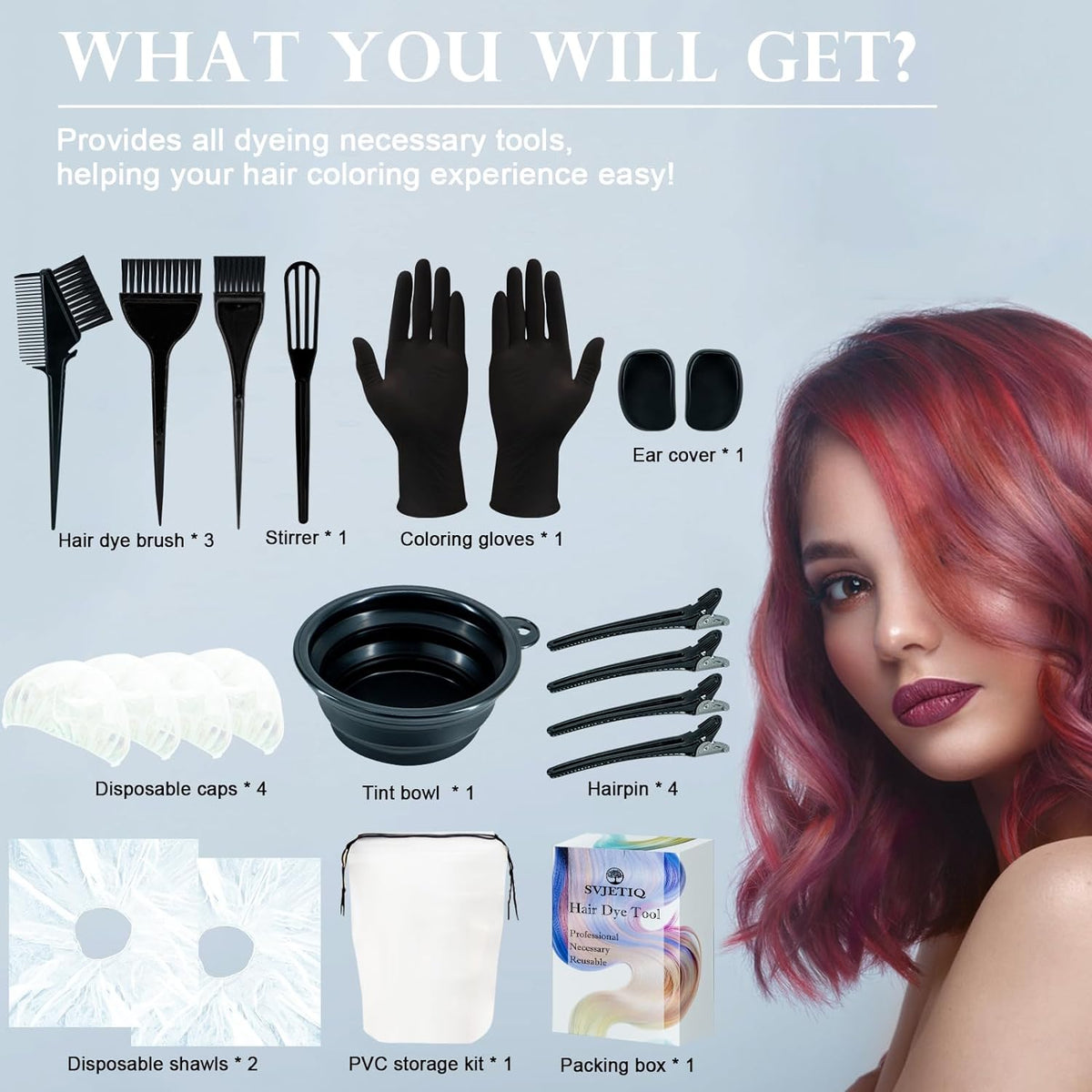 21Pcs Hair Dye Kit Professional Hair Coloring Products with Hair Dye B ...