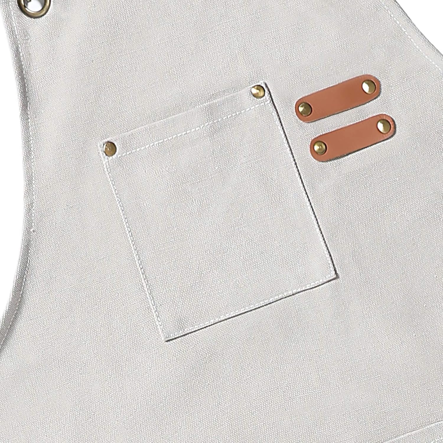 Chef Aprons for Men Women with Large Pockets, Cotton Canvas Cross Back Heavy Duty Adjustable Work Apron, Size M to XXL (Beige)