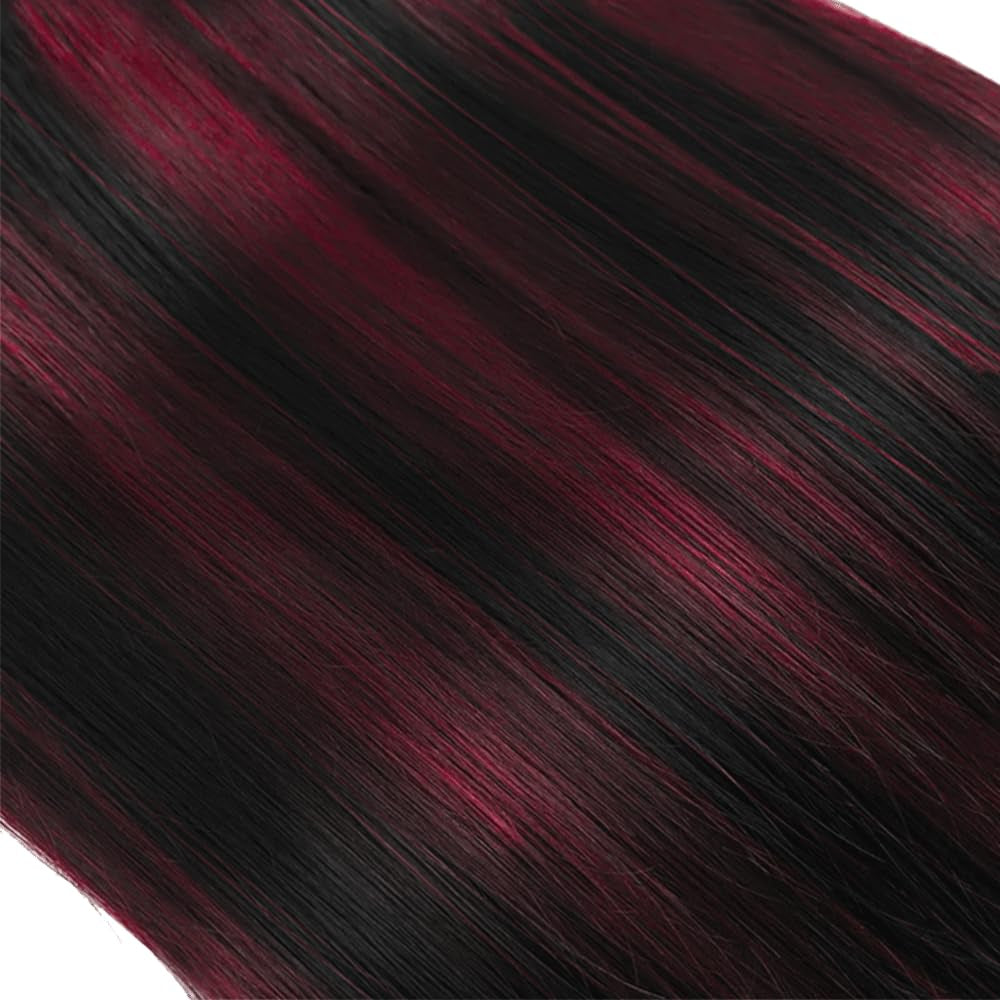 P1B99J Bundles Highlight Straight Human Hair Bundles Wine Red Bundles Human Hair 30 30 30 Inch Two Tone Fb99J Burgundy Straight Bundles Ombre Burgundy Bundles