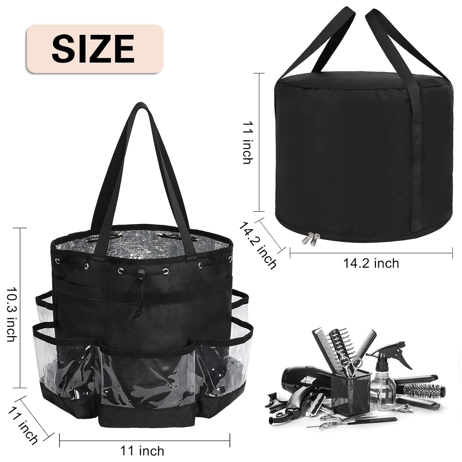 2-Piece Hairstylist Travel Bag Set: Large Capacity, Heat Resistant, Professional Makeup & Waterproof Shower Bag