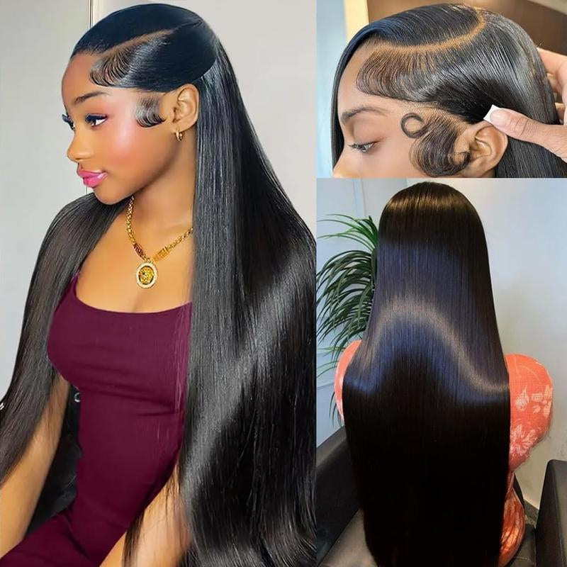 Formi HD Transparent Lace Front Wigs 13X4 Pre Plucked Straight Human Hair with Baby Hair Glueless Adjustable Fit & 180% Density for Natural Look