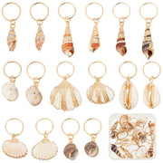 16 Pcs Seashell Conch Dreadlock Rings Charms Braids Hair Jewelry Set DIY Locs Hair Accessories Beach Shell Pendant Hair Charms for Women Men Hair Braids Ponytail Hair Decor, 8 Styles