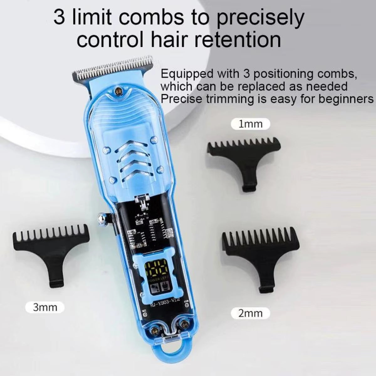 Ultimate Rechargeable Hair Clippers for Men - Cordless Transparent Electric Trimmers for Precision Haircuts
