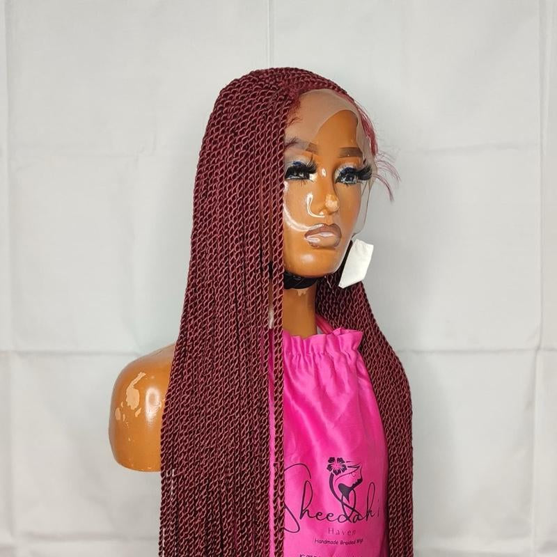 Full Lace Fiber Wig Heart Lemonade Braided Wig for Black American