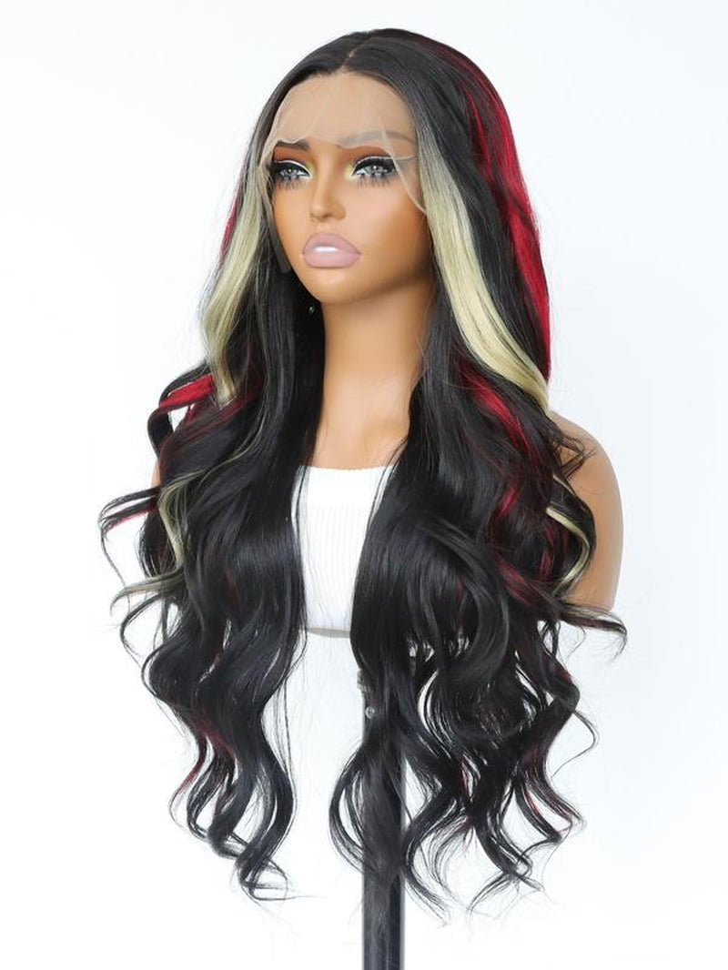 28 Inch Lace Front Wigs for Women, Gorgeous Fluffy Wigs without Bangs, Synthetic Lace Front Wigs for Party, Daily Use