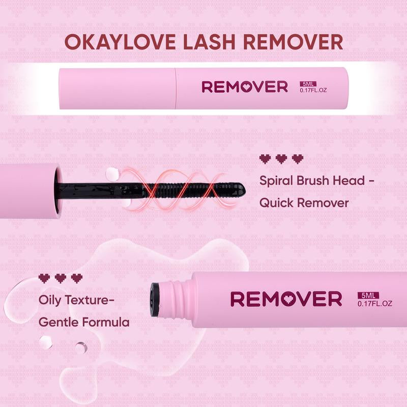 OKAYLOVE Lash Clusters Kit with Long-Lasting Lash Bond and Seal,Tweezers and Remover for DIY Eyelash at Home for Natural Makeup