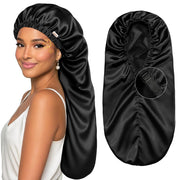 Long Bonnet Braid Bonnet for Sleeping Adjustable Satin Silk Bonnet for Braids Sleep Bonnet for Women Locs