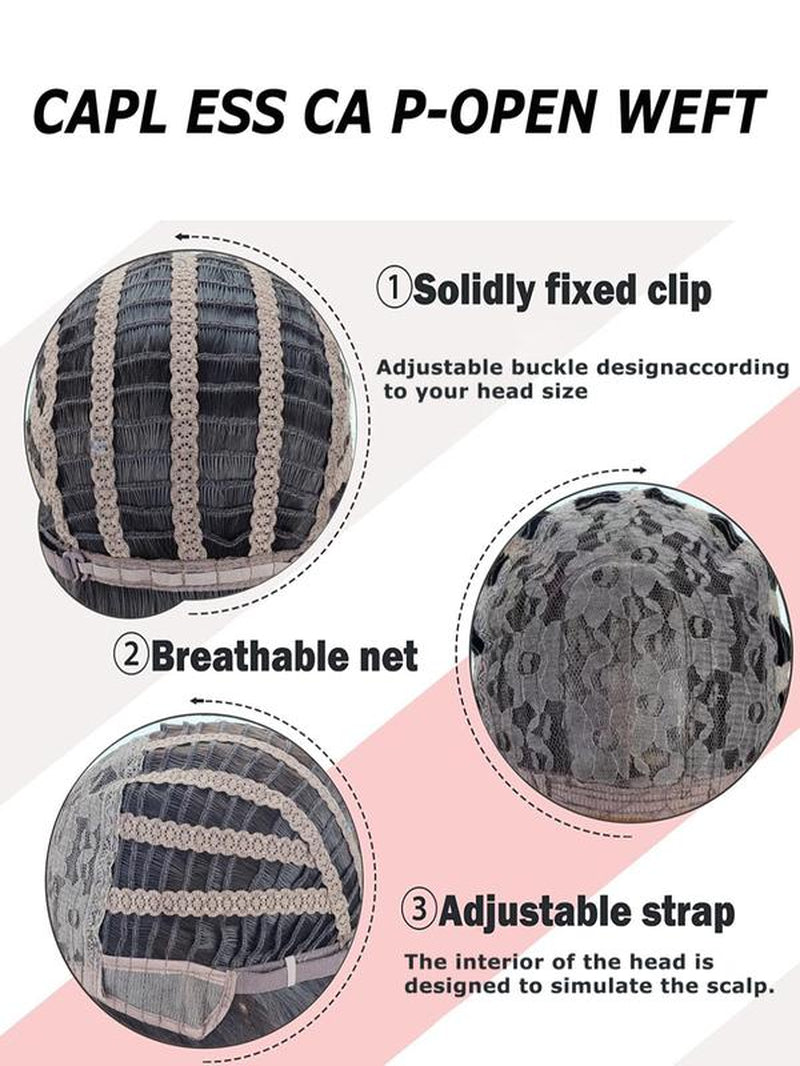 Long Curly Wigs for Women, Glueless Wigs Ready to Wear, Gorgeous Fluffy Wigs with Bangs, Synthetic Full Machine Wigs for Party, Daily Use