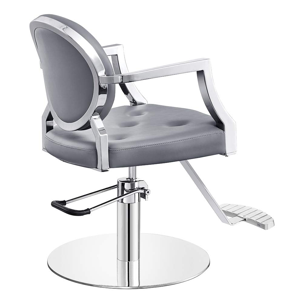 Salon Styling Chair, Heavy Duty Hydraulic Salon Stylist Chair Regent, Grey