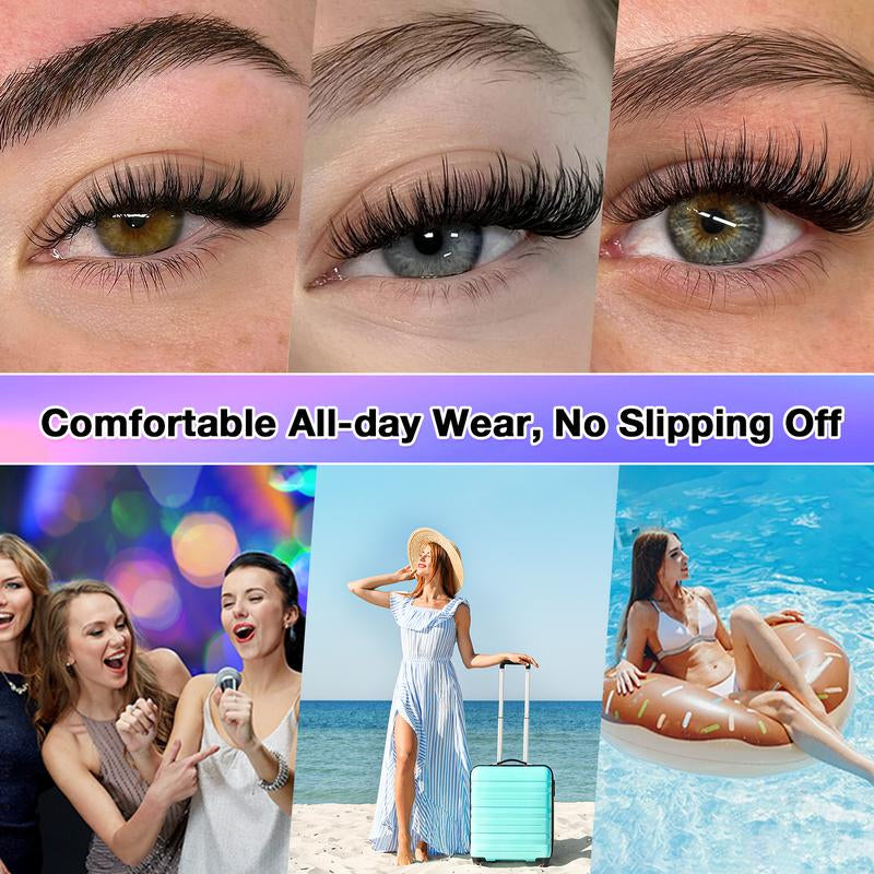 Ailaishi Lash Clusters Kit Natural Individual Lashes Wispy Eyelash Extensions 9-16Mm DIY Lash Extension Kit Lash Bond and Seal Waterproof, Lash Applicator, Thick False Eyelashes Kit