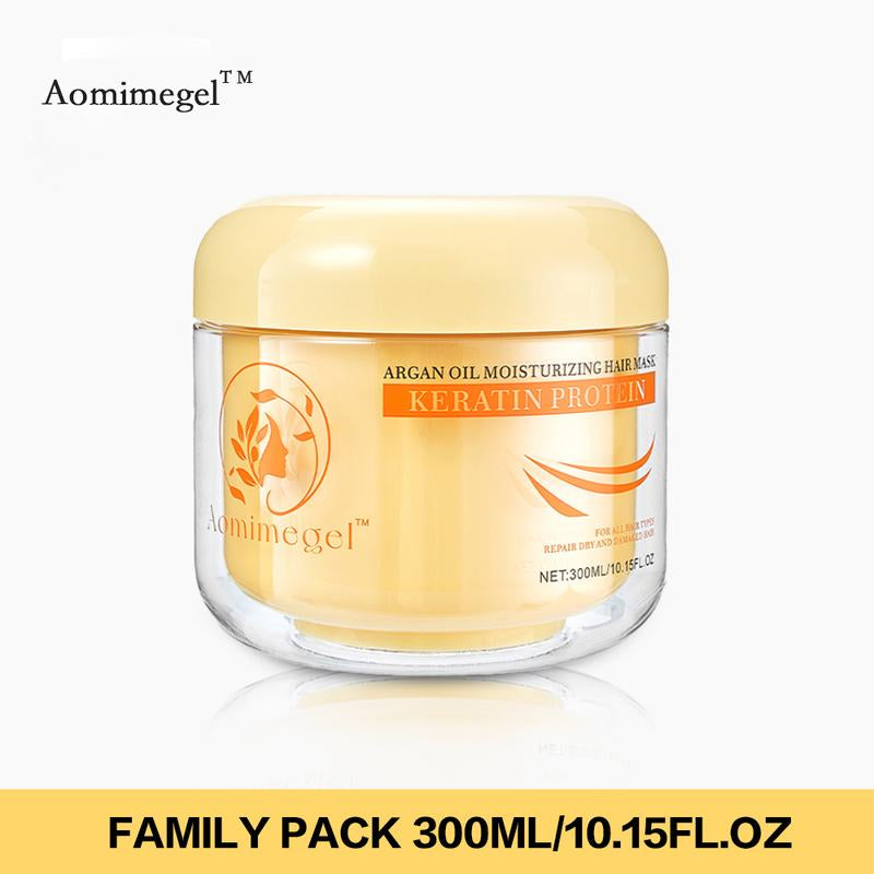 Aomimegel Simple Clean Hair Mask with Collagen and Argan Oil - Deep Repair Conditioner for All Hair Types, 300Ml