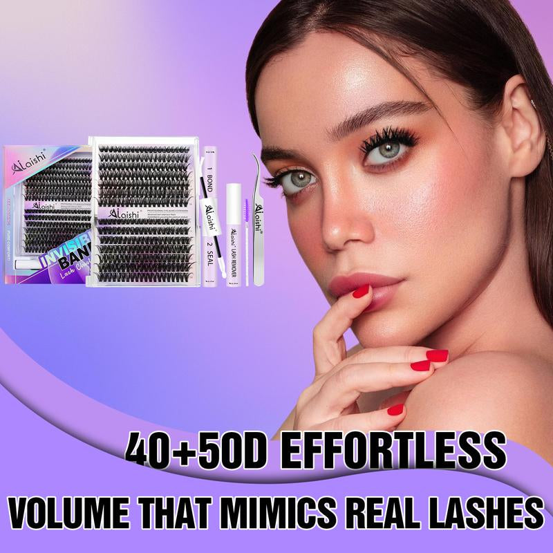 Ailaishi Lash Clusters Kit Natural Individual Lashes Wispy Eyelash Extensions 9-16Mm DIY Lash Extension Kit Lash Bond and Seal Waterproof, Lash Applicator, Thick False Eyelashes Kit