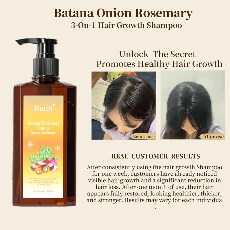Buiiti Batana Oil Shampoo - for Hair Growth | Reduces Hair Loss | Rosemary Shampoo | Repairs, Strengthens, & Nourishes All Hair Types | Adds Shine & Leaves Hair Feeling Soft , (10.14 Fl Oz)