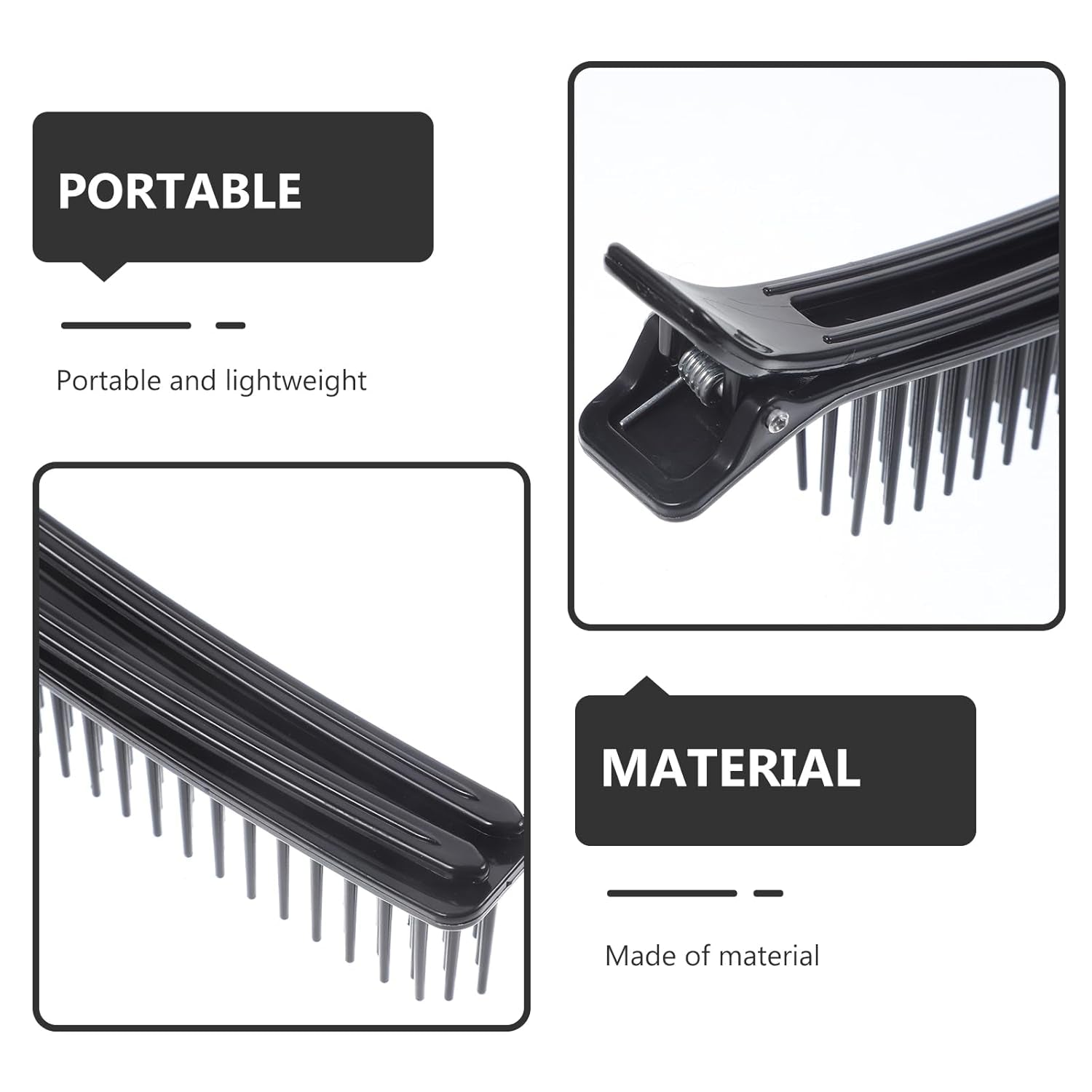 2Pcs Hair Stylist Nonslip Hair Clips Comb for Professional Salon Sectioning Haircuts Dying Hair DIY Accessories