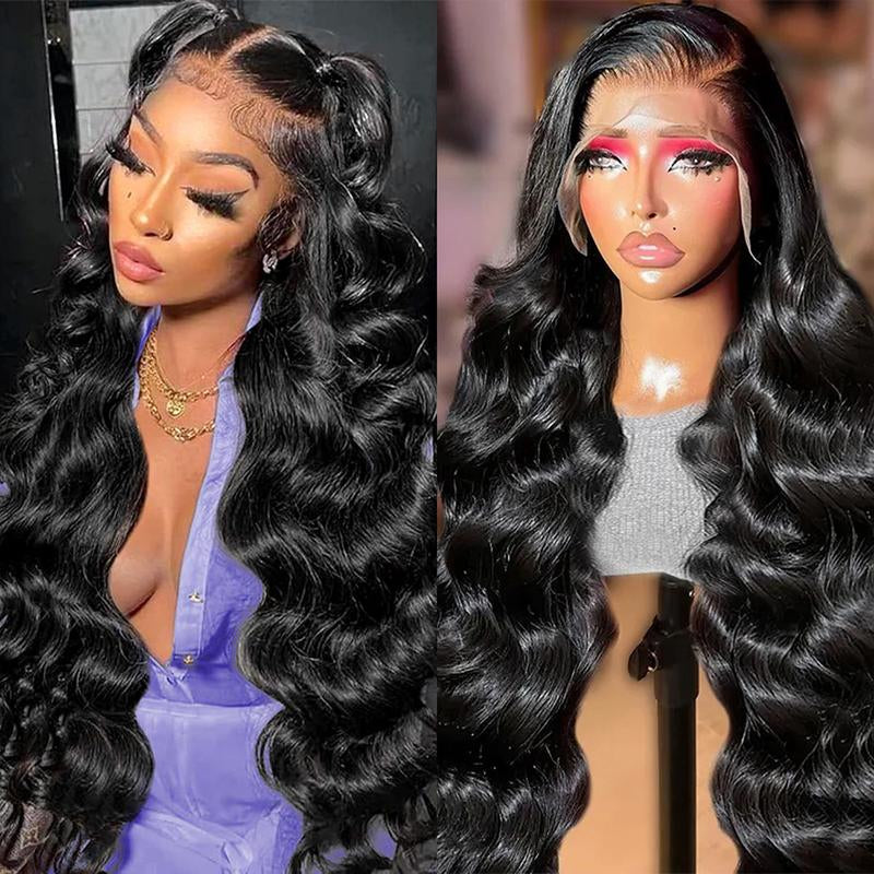 Body Wave Lace Front Wigs Human Hair 13X4 HD Transparent Lace Frontal Wig 180% Density Glueless Frontal Wigs for Black Women Pre Plucked with Baby Hair