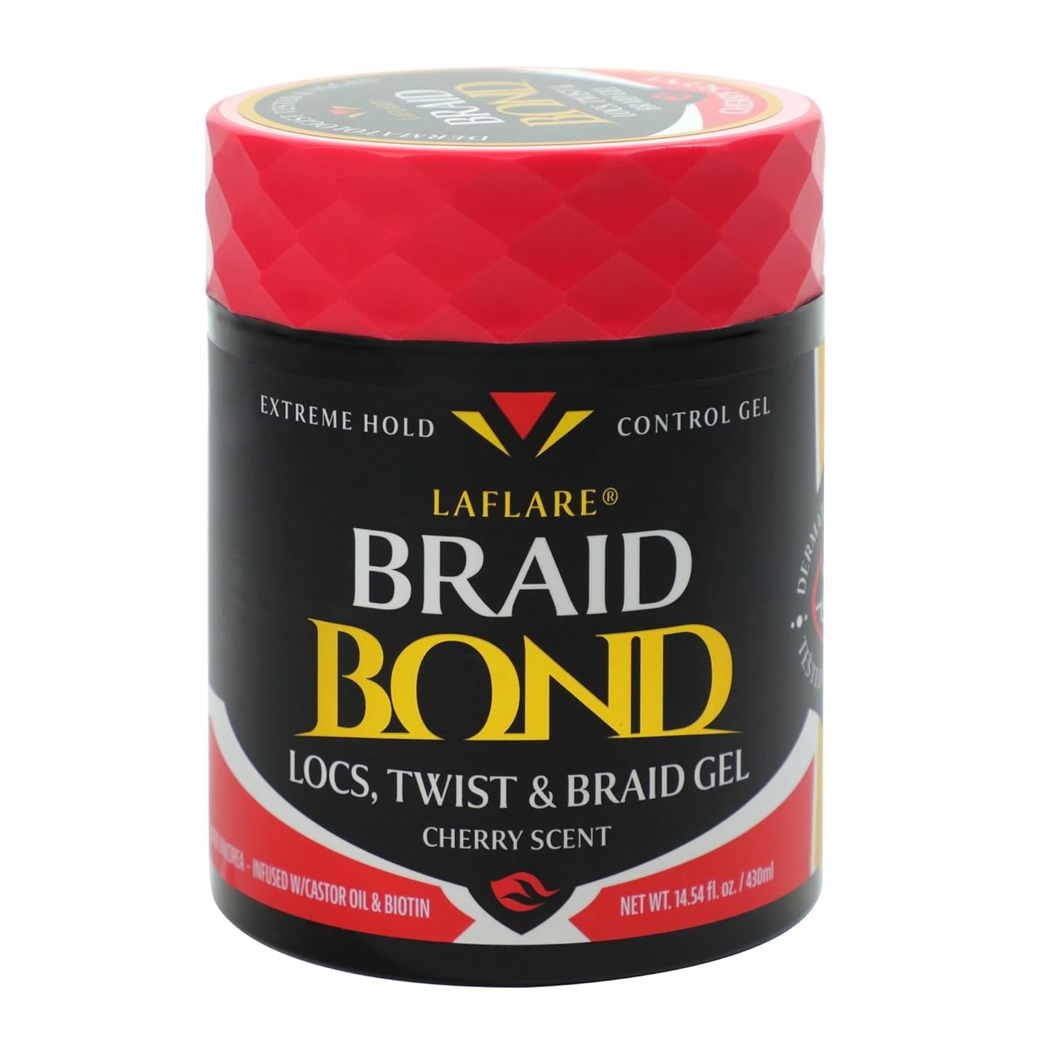 1LB Braid Gel Bulk Extreme Hold for Natural & Kids Hair, Vegan Professional Conditioning ,Nourishing, Shine Gel for Braiding Locs, Afro Twist Hair. (Cherry)